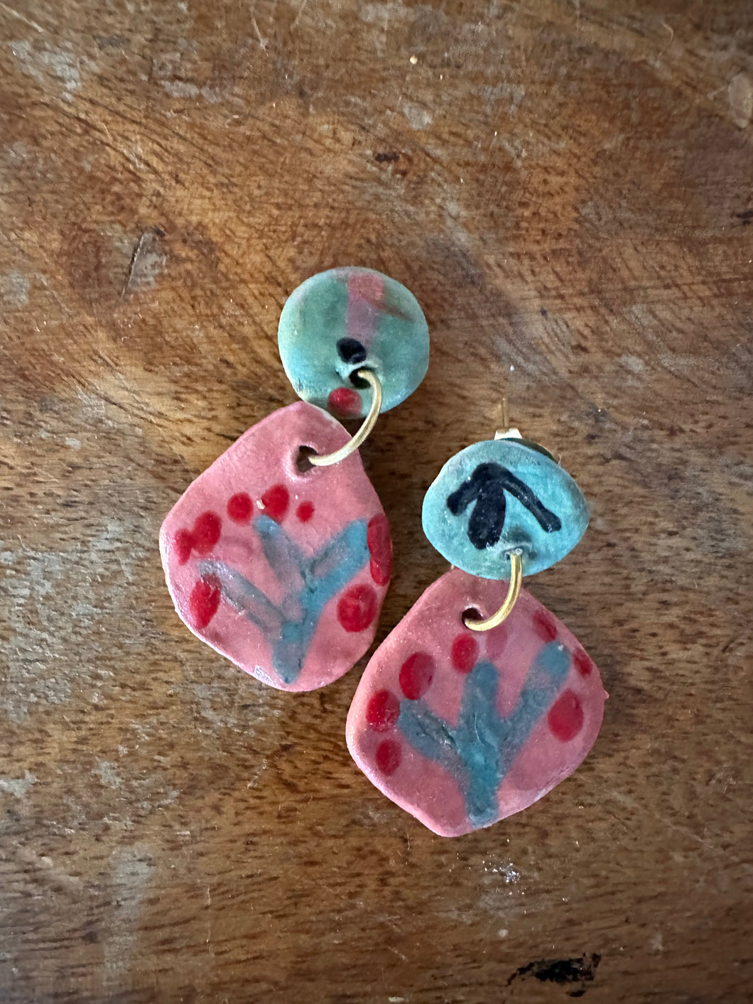 Boucle turquoise et vieux rose